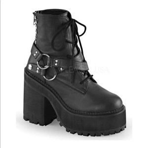 Demonia Assault Black Vegan Platform Boots